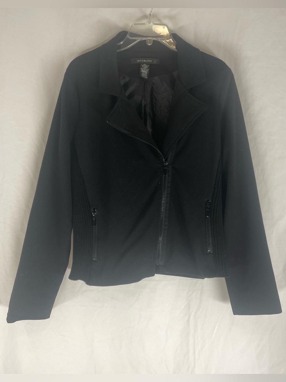 89th & Madison Black Zip-Front Women's Jacket- L